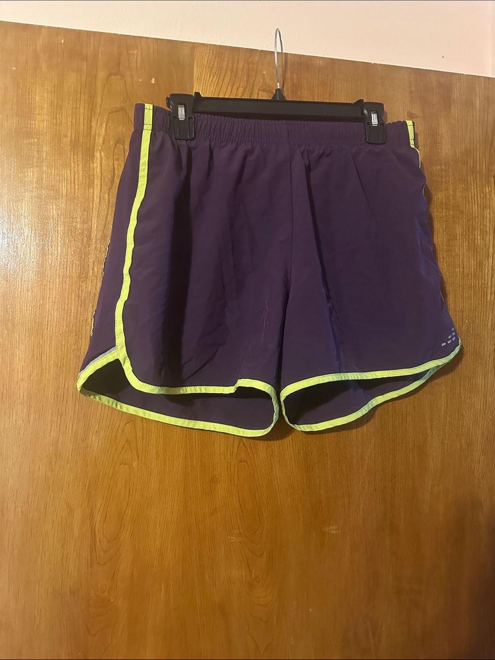 BCG Women’s Purple Athletic Shorts with Lime Trim